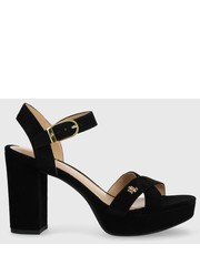 Sandały na obcasie sandały zamszowe Fenton kolor czarny - Answear.com Lauren Ralph Lauren