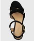 Sandały na obcasie Lauren Ralph Lauren sandały zamszowe Fenton kolor czarny