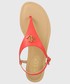 Sandały Lauren Ralph Lauren sandały skórzane ELLINGTON damskie kolor czerwony