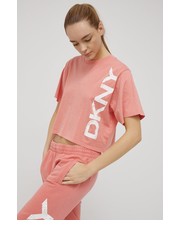 Bluzka t-shirt bawełniany kolor różowy - Answear.com Dkny
