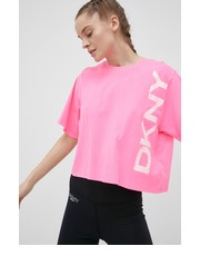 Bluzka t-shirt bawełniany kolor różowy - Answear.com Dkny