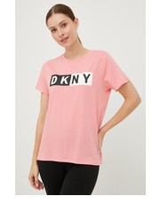 Bluzka t-shirt damski kolor różowy - Answear.com Dkny