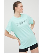 Bluzka t-shirt bawełniany kolor turkusowy - Answear.com Dkny