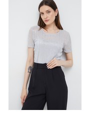 Bluzka bluzka damska kolor srebrny gładka - Answear.com Dkny