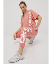 Spodnie spodnie damskie kolor różowy z nadrukiem - Answear.com Dkny