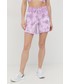 Spodnie Dkny szorty bawełniane damskie kolor fioletowy wzorzyste high waist