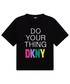Koszulka Dkny t-shirt bawełniany dziecięcy kolor czarny