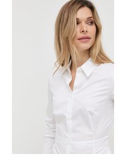 Koszula koszula bawełniana damska kolor biały slim z kołnierzykiem klasycznym - Answear.com Trussardi