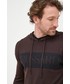 Sweter męski Trussardi sweter z domieszką wełny męski kolor brązowy lekki