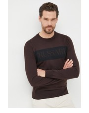 Sweter męski sweter wełniany męski kolor brązowy lekki - Answear.com Trussardi