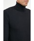 Sweter męski Trussardi sweter wełniany męski kolor czarny lekki z golferm