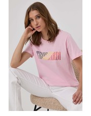 Bluzka t-shirt bawełniany kolor fioletowy - Answear.com Trussardi