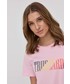 Bluzka Trussardi t-shirt bawełniany kolor fioletowy