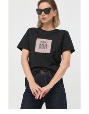 Bluzka t-shirt bawełniany kolor czarny - Answear.com Trussardi