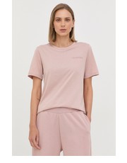 Bluzka t-shirt bawełniany kolor różowy - Answear.com Trussardi