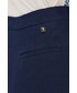 Spodnie Trussardi spodnie lniane damskie kolor granatowy fason cygaretki high waist