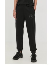 Spodnie spodnie dresowe bawełniane damskie kolor czarny gładkie - Answear.com Trussardi