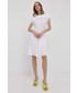 Sukienka Trussardi sukienka kolor biały mini rozkloszowana