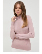 Sweter sweter damski kolor różowy lekki z golfem - Answear.com Trussardi
