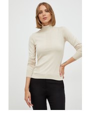 Sweter sweter damski kolor beżowy lekki z golfem - Answear.com Trussardi
