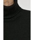 Sweter Trussardi sweter z domieszką wełny damski kolor czarny z golfem