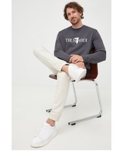 Bluza męska bluza bawełniana męska kolor szary z nadrukiem - Answear.com Trussardi