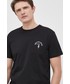 T-shirt - koszulka męska Trussardi T-shirt bawełniany kolor czarny z nadrukiem
