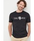 T-shirt - koszulka męska Trussardi t-shirt bawełniany kolor czarny z nadrukiem