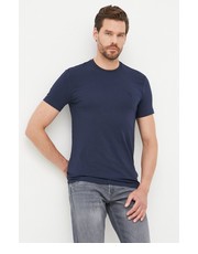 T-shirt - koszulka męska t-shirt męski kolor granatowy gładki - Answear.com Trussardi