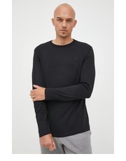 T-shirt - koszulka męska longsleeve bawełniany kolor czarny gładki - Answear.com Trussardi