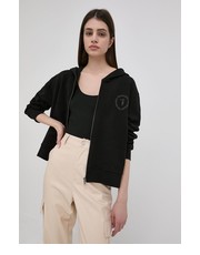 Bluza bluza bawełniana damska kolor czarny z kapturem gładka - Answear.com Trussardi