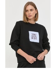 Bluza bluza bawełniana damska kolor czarny z nadrukiem - Answear.com Trussardi