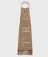 Szalik Trussardi szalik wełniany kolor beżowy wzorzysty