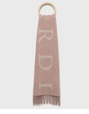 Szalik szalik wełniany kolor różowy wzorzysty - Answear.com Trussardi