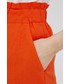 Spodnie Noisy May szorty damskie kolor pomarańczowy gładkie high waist