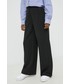 Spodnie Noisy May spodnie damskie kolor czarny szerokie high waist