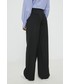 Spodnie Noisy May spodnie damskie kolor czarny szerokie high waist