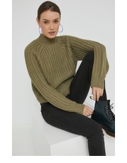 Sweter sweter Tessa damski kolor zielony ciepły z półgolfem - Answear.com Noisy May