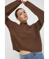 Sweter Noisy May sweter Tessa damski kolor brązowy ciepły z półgolfem