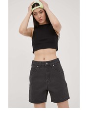 Spodnie szorty jeansowe damskie kolor czarny gładkie high waist - Answear.com Dickies