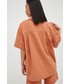 Koszula Levi’s Levis koszula lniana damska kolor pomarańczowy relaxed z kołnierzykiem klasycznym
