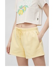 Spodnie Levis szorty bawełniane damskie kolor żółty gładkie high waist - Answear.com Levi’s