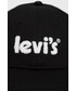 Czapka Levi’s Levis Czapka bawełniana kolor czarny z aplikacją