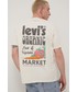 T-shirt - koszulka męska Levi’s Levis t-shirt bawełniany kolor beżowy z nadrukiem