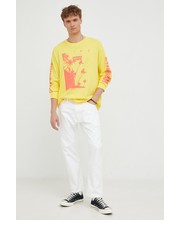 T-shirt - koszulka męska Levis longsleeve bawełniany kolor żółty z nadrukiem - Answear.com Levi’s