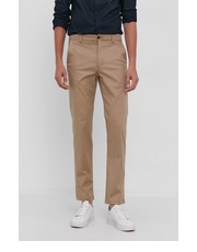 Spodnie męskie Spodnie męskie kolor beżowy proste - Answear.com Selected