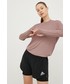 Bluzka Adidas Performance adidas Performance longsleeve sportowy Brand Love kolor fioletowy