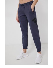 Spodnie Spodnie damskie kolor granatowy gładkie - Answear.com Adidas Performance