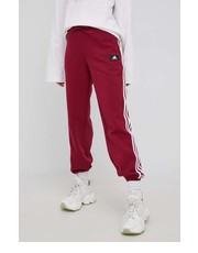 Spodnie spodnie damskie kolor bordowy gładkie - Answear.com Adidas Performance