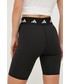 Spodnie Adidas Performance adidas Performance szorty treningowe damskie kolor czarny gładkie high waist